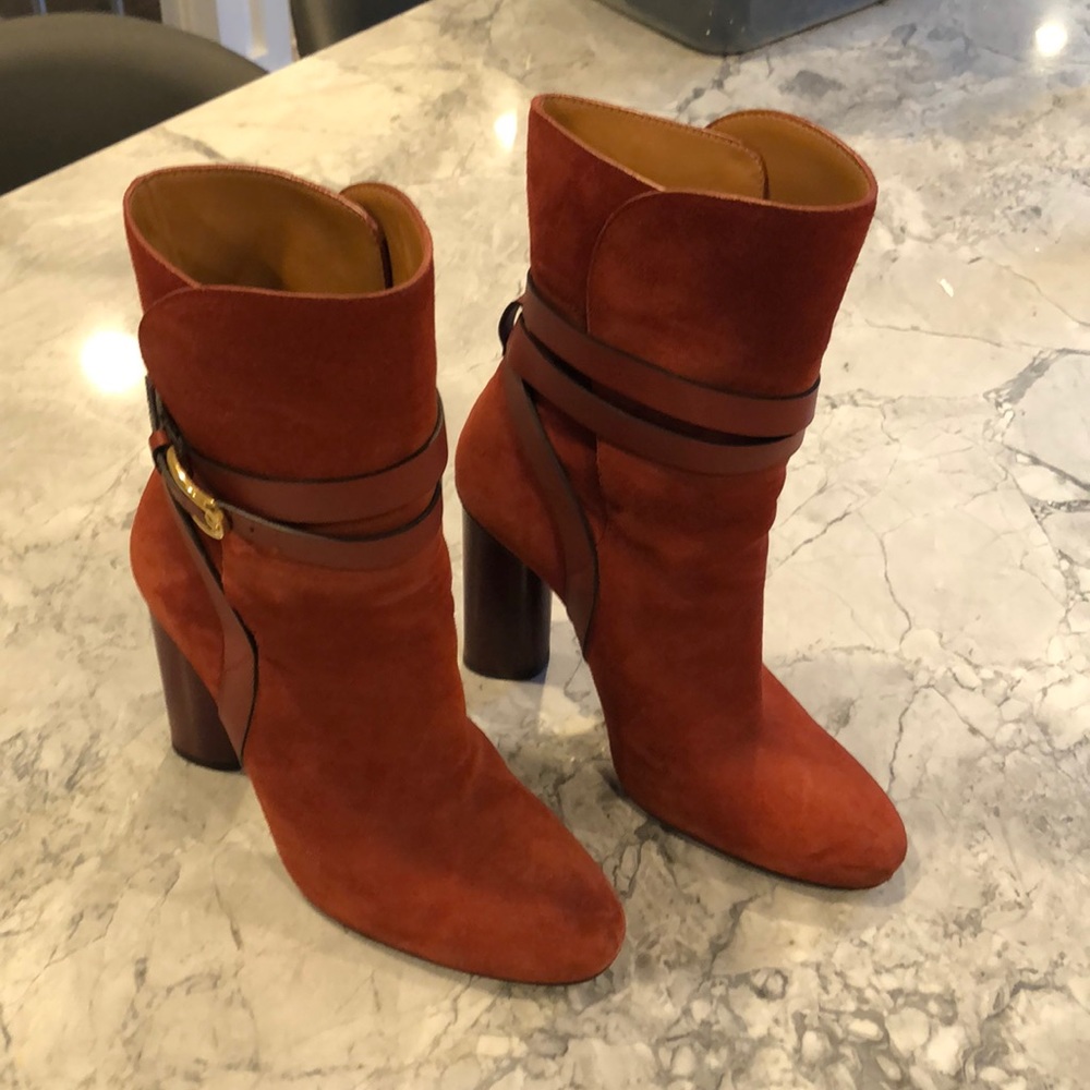Gucci Suede boots 38.5 rust orange